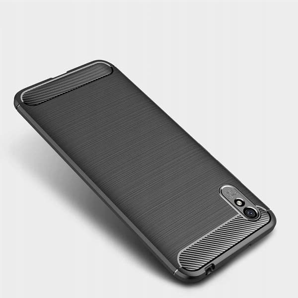 ETUI TIL XIAOMI REDMI 9A / 9AT / 9i ARMOR CARBON ETUI SORT + GLAS