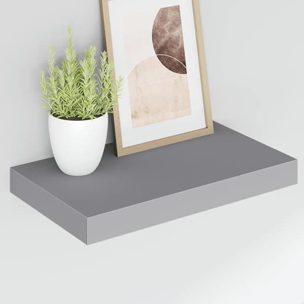 vidaXL Seinähyllyt, 2 kpl, harmaa, 40x23x3,8 cm, MDF