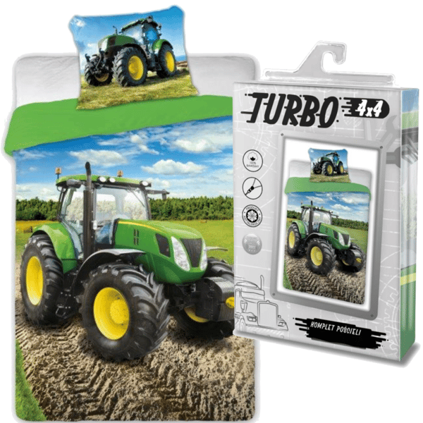 Bäddset täcke 140x200 barn traktor kudde 70x90 bondgård