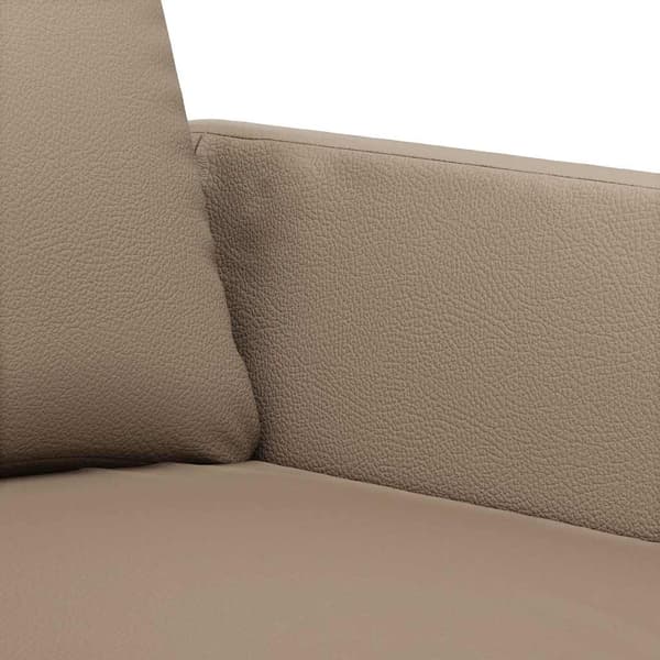 vidaXL 3-sitssoffa, Cappuccino, 180 cm, konstläder