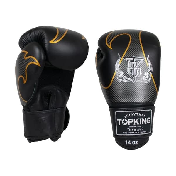 Top King Empower Air 10OZ Muay Thai Boksehandsker Sort/Sølv