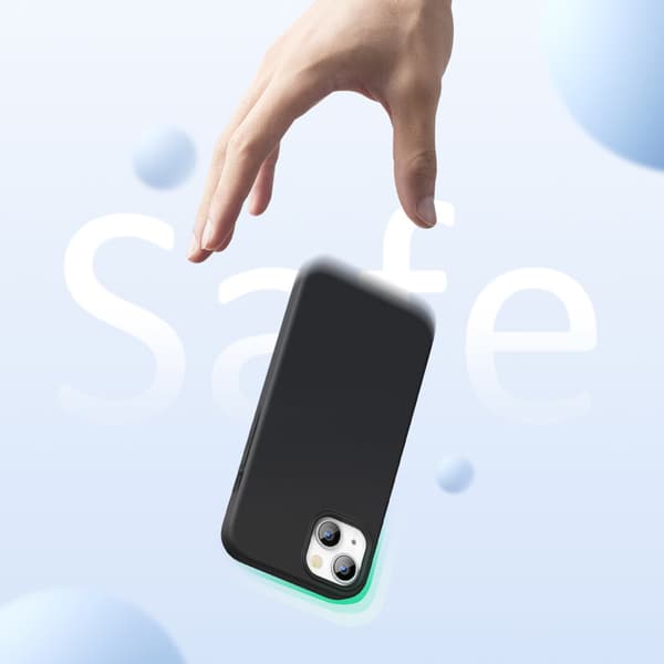 Fleksibelt gummi-silikone-cover til iPhone 13 mini, sort