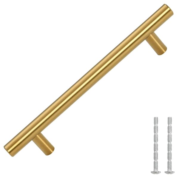 vidaXL skabsgreb, 10 stk., guld, 128 mm, rustfrit stål