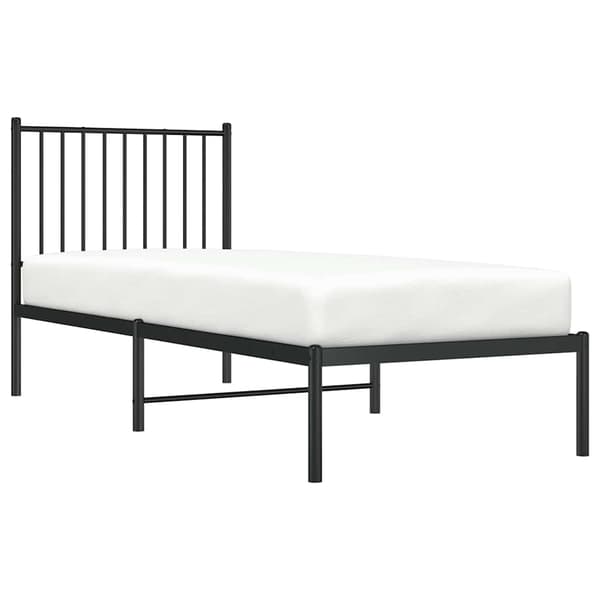 vidaXL metalsengestel med hovedgærde sort 80x200 cm