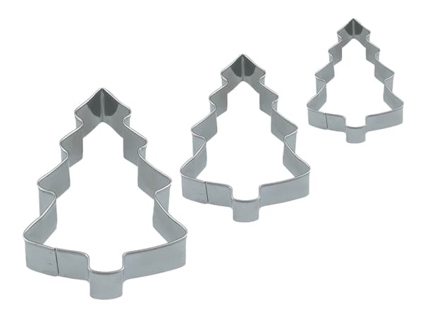 Set med 3 pepparkaksformar/kakformar - julgranar