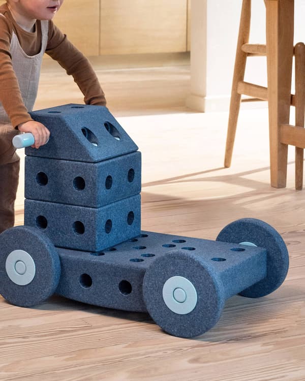 MODU - set med 4 skumhjul, blå