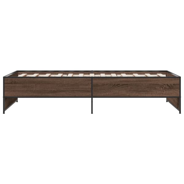 vidaXL Sängram brun ek 90x200 cm träbaserat material