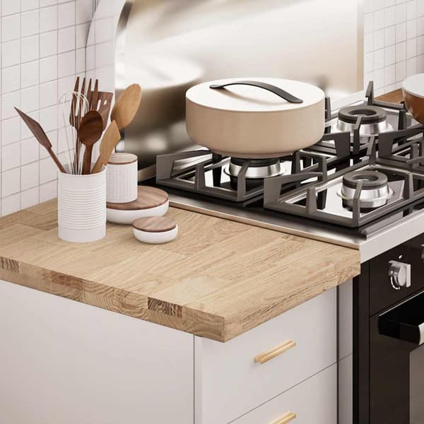 vidaXL Köksbänkskiva, 40x63,5x4 cm, Rektangulär, Massiv ek