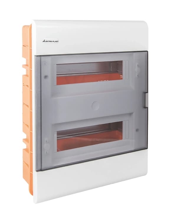 Infälld elcentral 2x12 N+P SRp 24 st IP40 Vit
