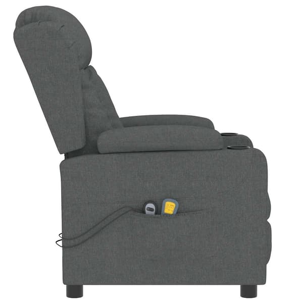 vidaXL Elektrisk massagefåtölj, mörkgrå, tyg