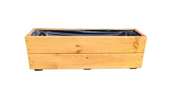 Urtepotte til altan, vindueskarm, træ, rektangulær, egetræsfarvet, 60x18 D27