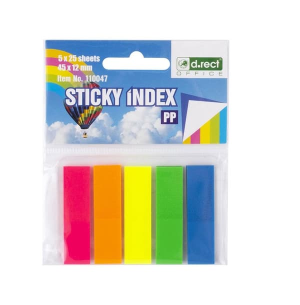 Indexflikar 45x12mm 5x25 bitar D.RECT