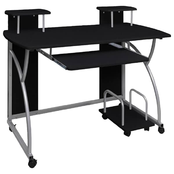 vidaXL computerbord, sort, 110x52x88,5 cm