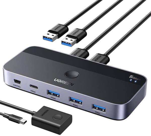 Ugreen USB 3.0 CM662 2in4out USB-switch sort