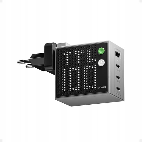 GaN SHARGE Pixel-oplader 100W grå USB C USB A hurtigopladning PD QC