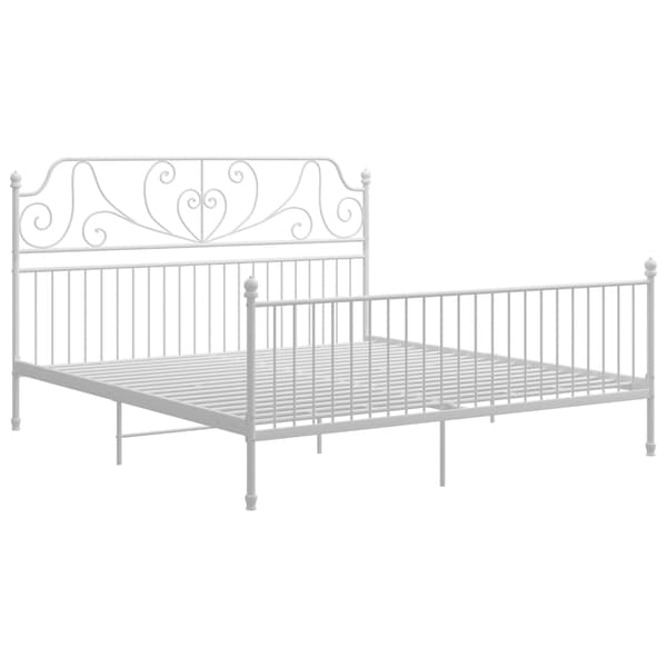 vidaXL Sängram vit metall 200 x 200 cm