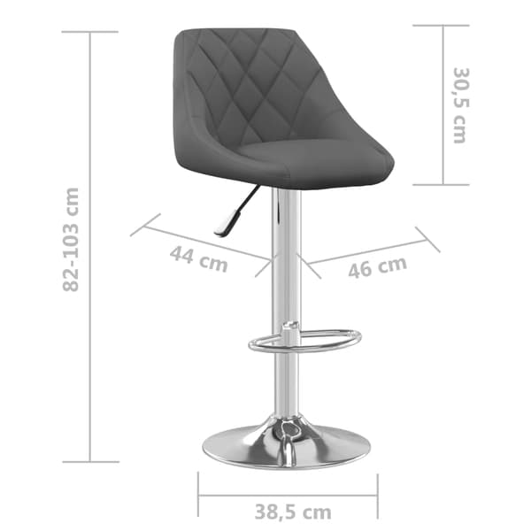 vidaXL Barstolar, set om 2, mörkgrå, klädda i sammet
