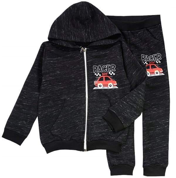 Træningsdragt Bil sweatshirtbukser sort 3/4 L139C