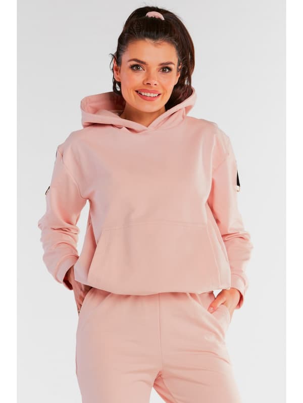 Huvtröja med axellappar, rosa L/XL