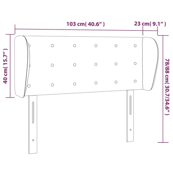 vidaXL Vingad nackstöd blå 103x23x78/88 cm tyg