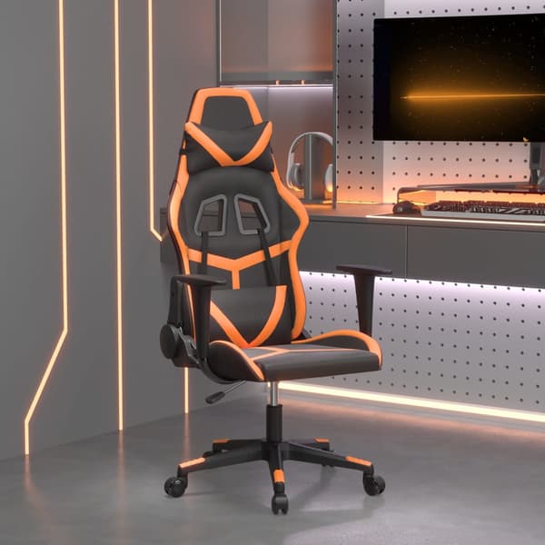vidaXL gamingstol, sort og orange, kunstlæder