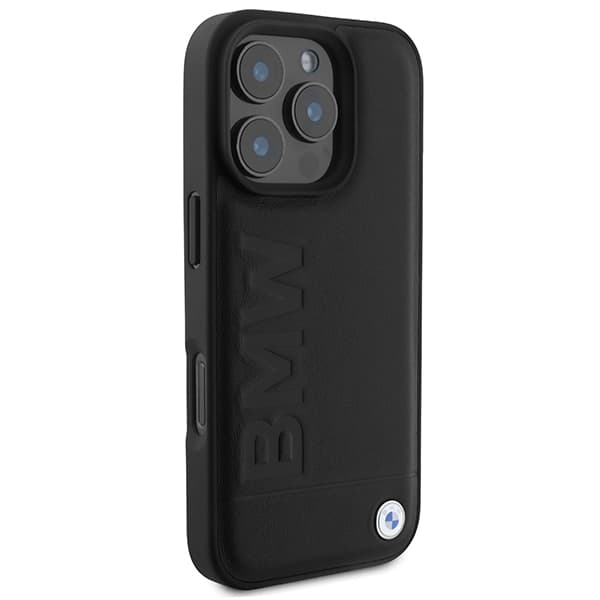 BMW Læderetui med Hot Stamp til iPhone 16 Pro Max, Sort