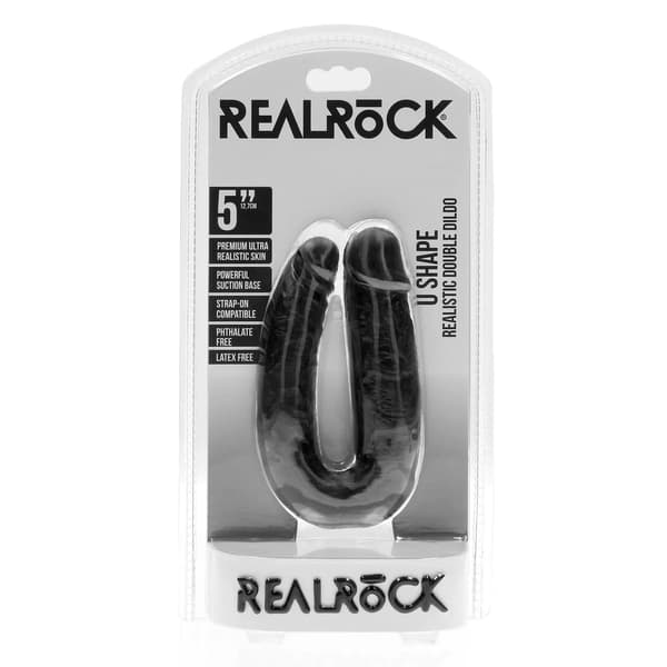 U-formad dubbeldildo 12,7 cm - Svart