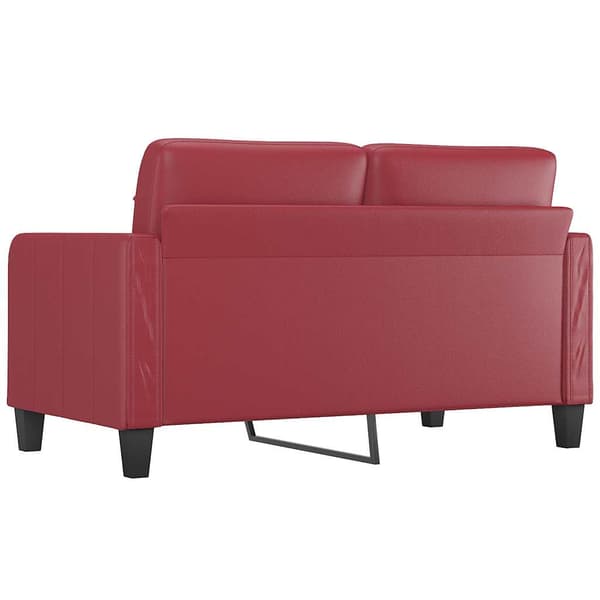vidaXL 2-sitssoffa vinröd 140 cm konstläder