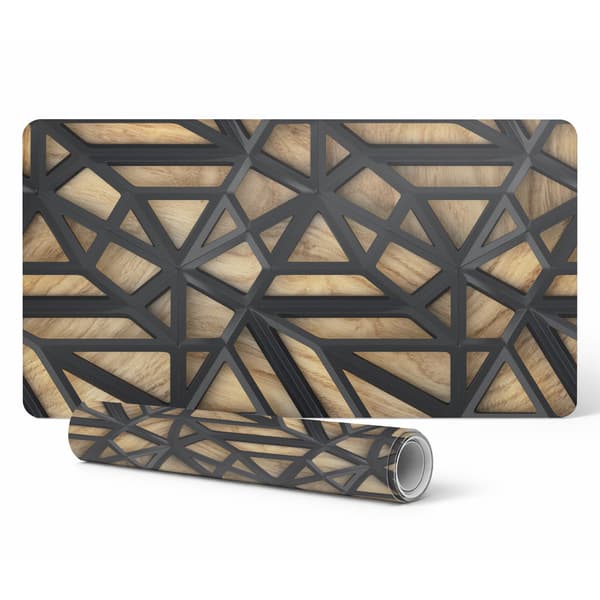 Antiglid skrivebordsmåtte med 3D-geometrisk tryk 120x60 cm