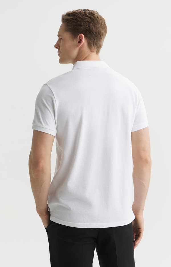 Ensfarvet polo XL