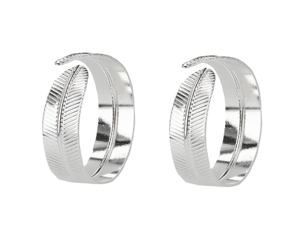 Carmani, Set med 2 Servettringar - Vigselringar, Silver