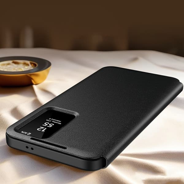Samsung Galaxy S25 Edge Smart View-cover med kortholder, sort