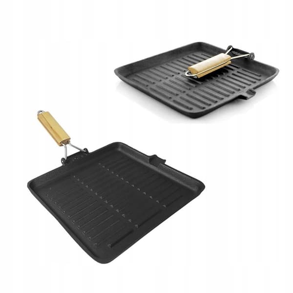 Krisber 24 cm støbejernsgrillpande