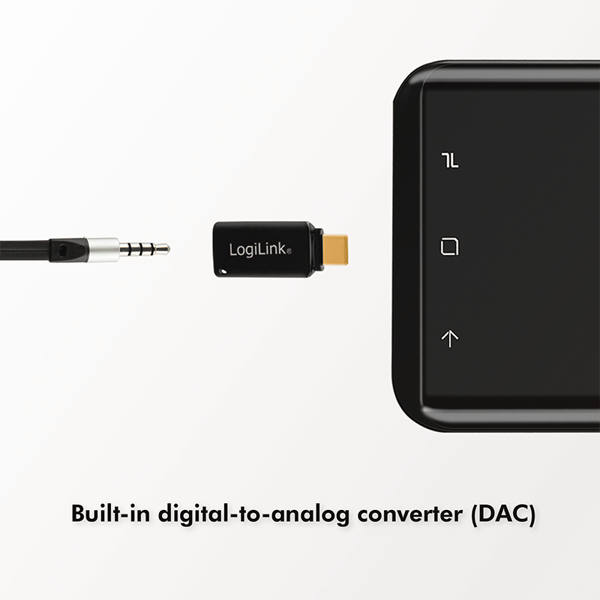 USB-C til 3,5 mm lydadapter, USB 3.2, sort - LogiLink UA356