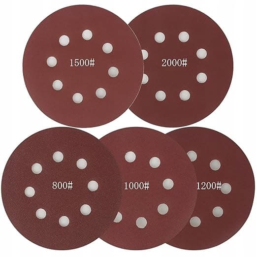 50 bitar sandpapper, 8 hål, P2000, P1500, P1200, P1000, P800