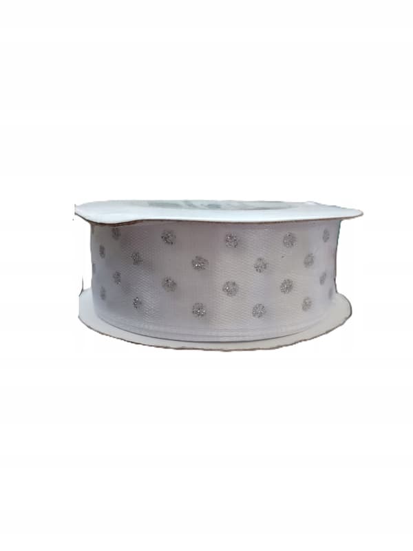 Satinband 9 mx 2,5 cm vitt