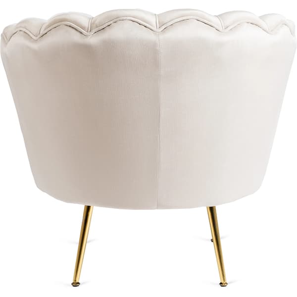 ANGEL Cream Shell Sammet Modern Lounge Fåtölj för Vardagsrummet
