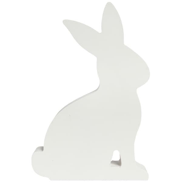 Påskekani i træ med dekoration 19 cm