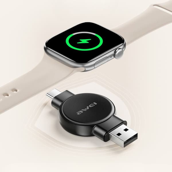 AWEI Oplader til Apple Watch/Samsung Watch W26 Sort
