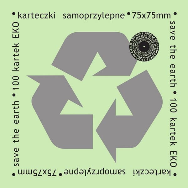Øko-selv notesblok 75x75mm 100K grønne