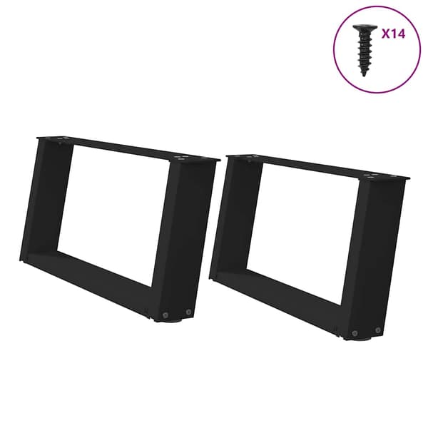 vidaXL sofabordsben, 2 stk., sort, 70x(30-31) cm, stål