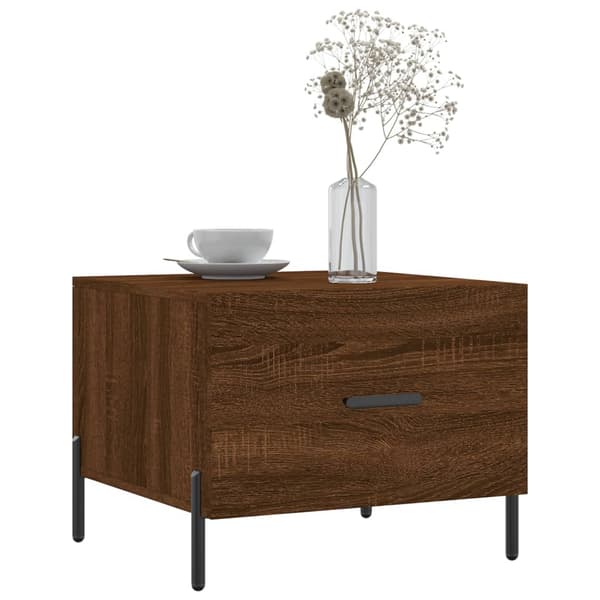 vidaXL sofabord brunt egetræ 50x50x40 cm