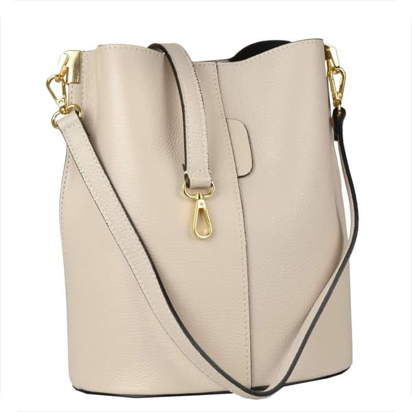 Borse in Pelle läderhandväska ljusbeige väska