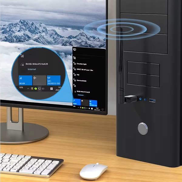 Zenwire WD-1516 WiFi-adapter USB nätverkskort med antenn för DVB-T2 HEVC dekoder-tuner