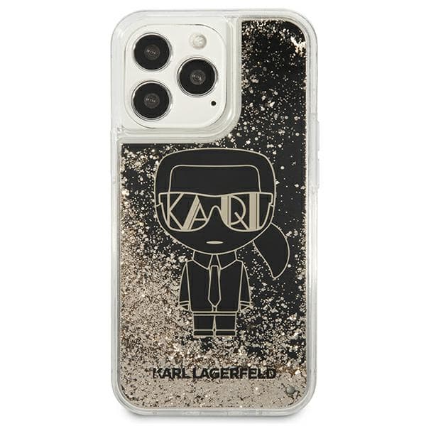 Karl Lagerfeld Liquid Glitter Gatsby-cover til iPhone 13 Pro Max, sort