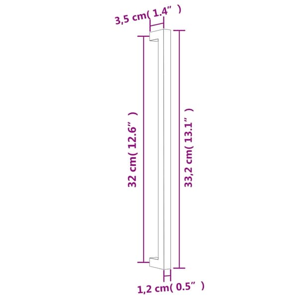 vidaXL skabsgreb 20 stk. sort 320 mm rustfrit stål