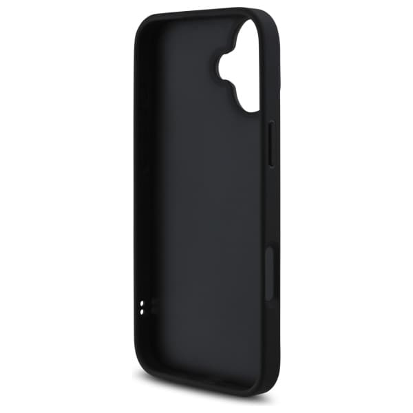 Guess Quiltet Metal Logo-cover til iPhone 16 Plus, Sort