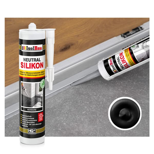 IsolBau Neutral Silikone Sort Neutralsilikone 6 x 300ml