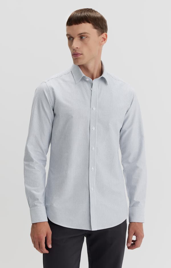 Slim fit -raidallinen paita XL