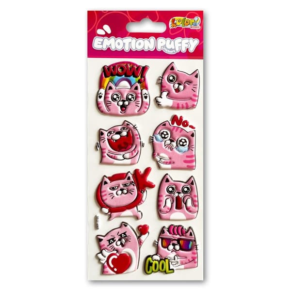 Puffy Emotion Cat Stickers